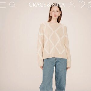 Alpaca SALINGER VANILLA WOOL PATTERN SWEATER